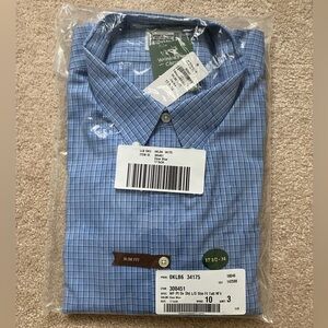 NWT L.L. Bean Men’s Oxford Shirt 17.5 x 34 Slim Fit Clear Blue